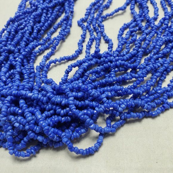 Signature cobalt blue seed bead multi strand necklace 20 strand - Picture 5 of 5